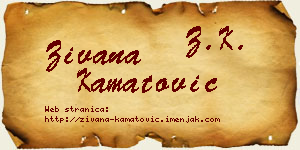 Živana Kamatović vizit kartica